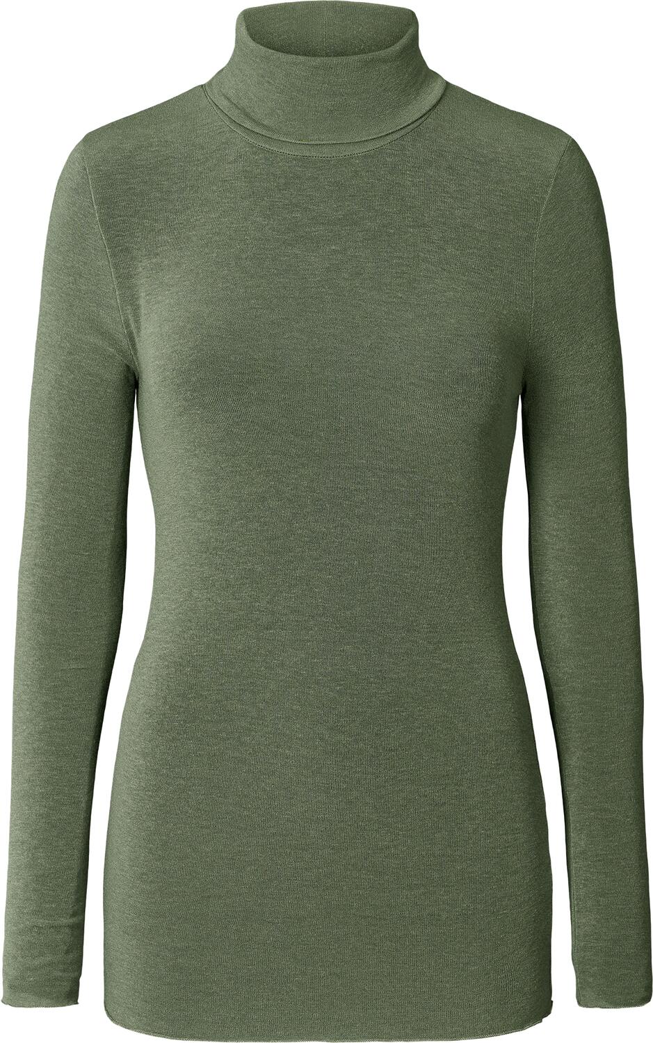 Anna Wool Turtleneck langærmet t-shirt - Olive Night